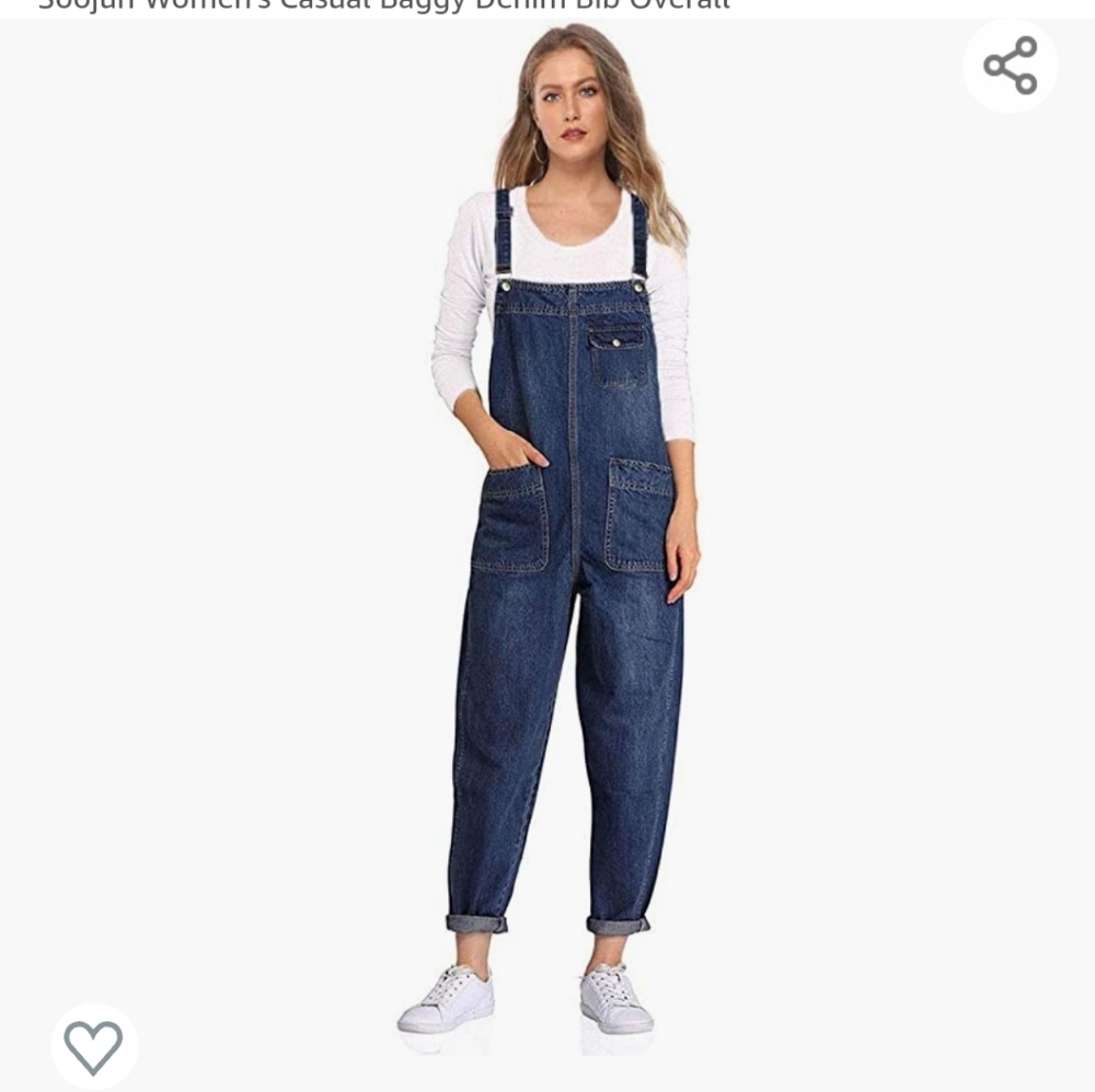 Casual Baggy Denim Bib Overall